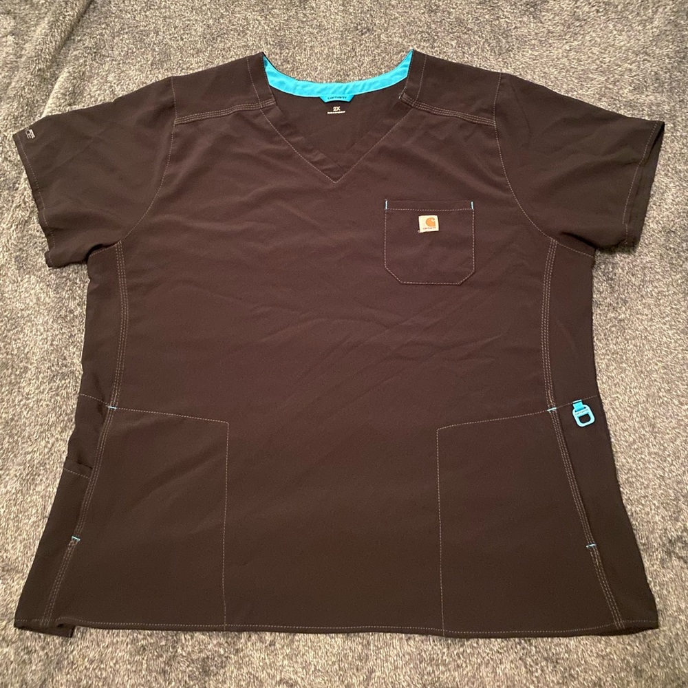 Carhartt black v-neck scrub top